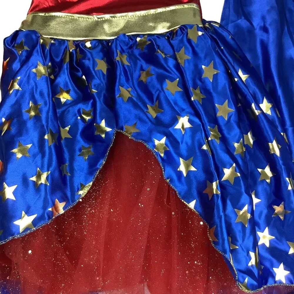 Wonder Woman Girls Halloween Costume with Cape Size 10 - 12 Cracker Barrel
